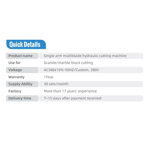 Single Arm Multi-blade Stone Cutting Machine for Granite Block in Red Stone Machinery