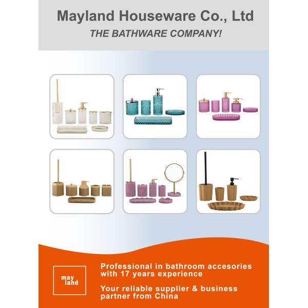 Clear Luxury Glass Bath Accessories Round Shape With Wood Pump Head Hand Soap Bottle Dispenser Soap Dish Holder Toothbrush Holder