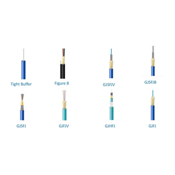 FTTH Indoor Round Type with FRP 48/72/96/144 Cores Singlemode Fiber Optic Cable 2 Cores