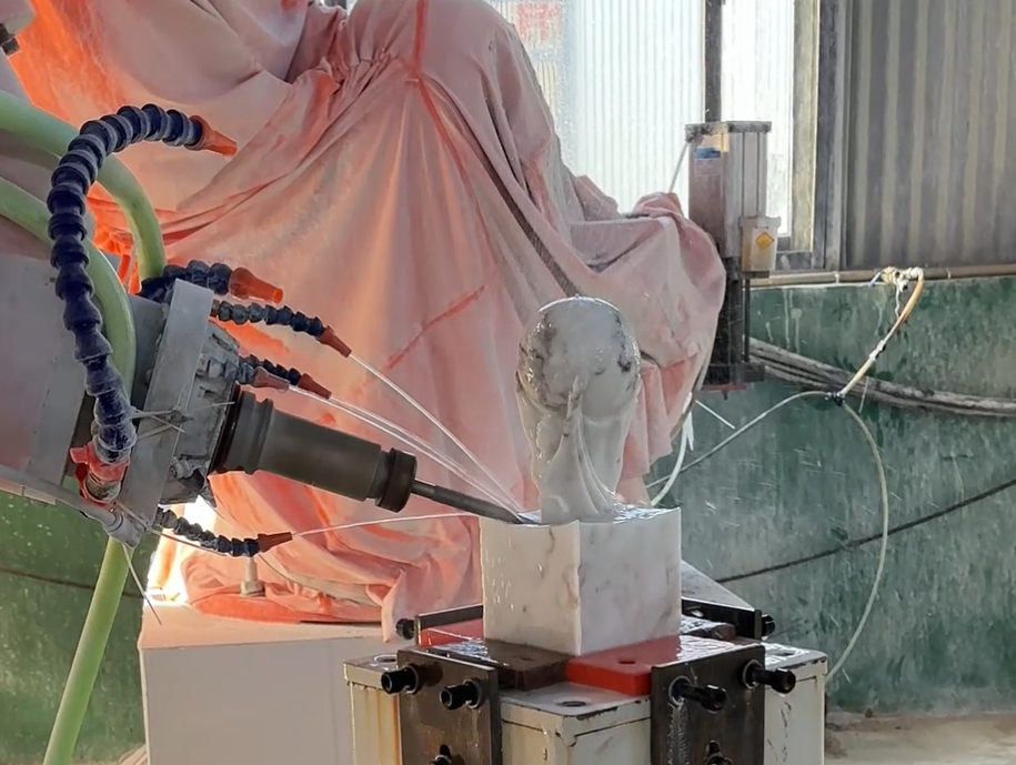 Automatic Stone Sculpture Carving Machine 7 Axis Robot Stone Milling Machine