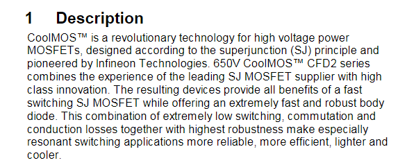 IPW65R041CFD Infineon MOSFET N-Ch 700V 68.5A TO247-3 CoolMOS CFD2