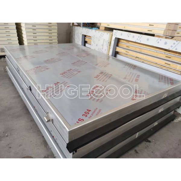 100mm PU Panel Manual Cold Room Sliding Door with Air Curtain
