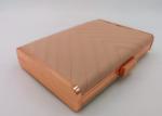 Elegant Quilted Metallic Clutch Bag , Faux Leather Rose Gold Chain Hand Clutch