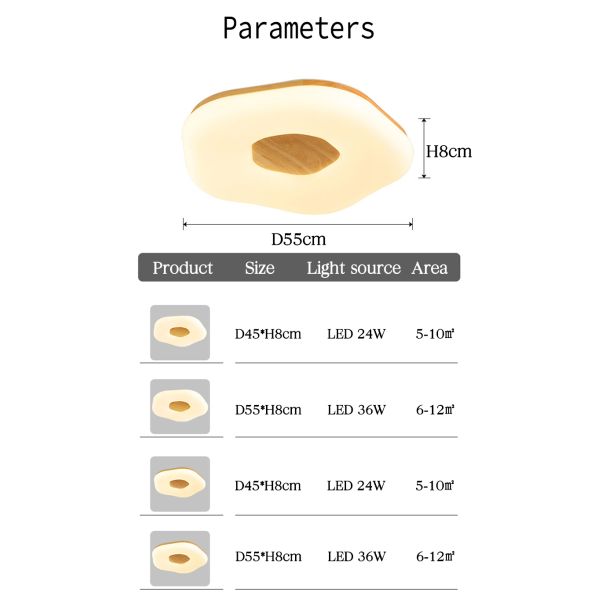 Modern Ceiling Lamp LED 24W 36W Flower Shape Ceiling Lights For Bedroom Living Dining Room wooden ceiling lamp(WH-WA-56)