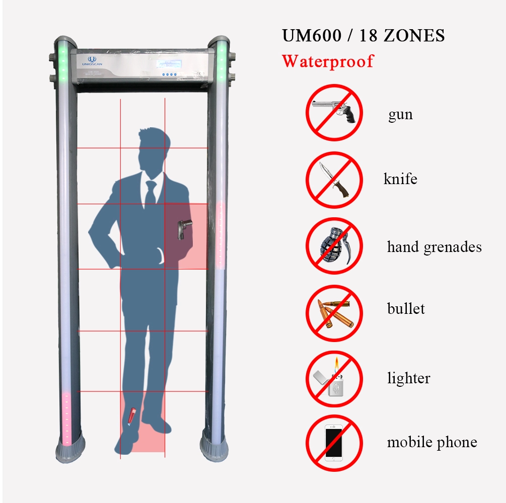 IP67 Waterproof Walk Through Metal Detector Gate 18 Zones Visible / Audible Alarm