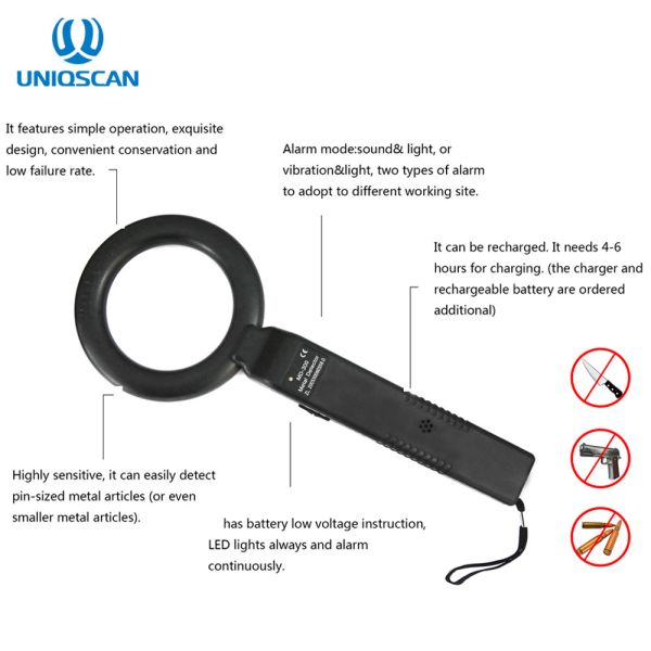 Portable Full Body Scanner Foldable 50mA Hand Held Metal Detector