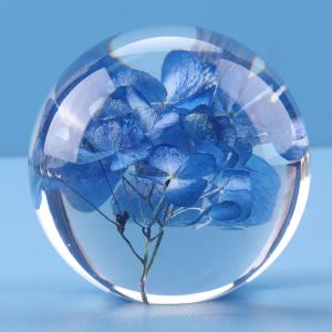 Quality Business gift Flower Resin Ball , Crystal acrylic paper weight for sale