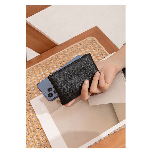 Customizable PU Leather Wallet Purse Handbag for Men and Women in Slim Long Design