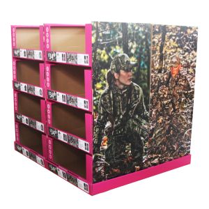 Quality Patterned Pallet Display Stands CMYK Printing With OEM / ODM Services for sale