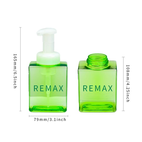 250ml Square Water Transfer Printing PETG Material Foam Pump Bottle Cosmetics Packaging For Facial Cleaning