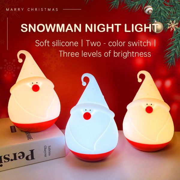 Custom Logo OEM Christmas Snowman LED Night Light Lamp with 30000 Hours Lifespan