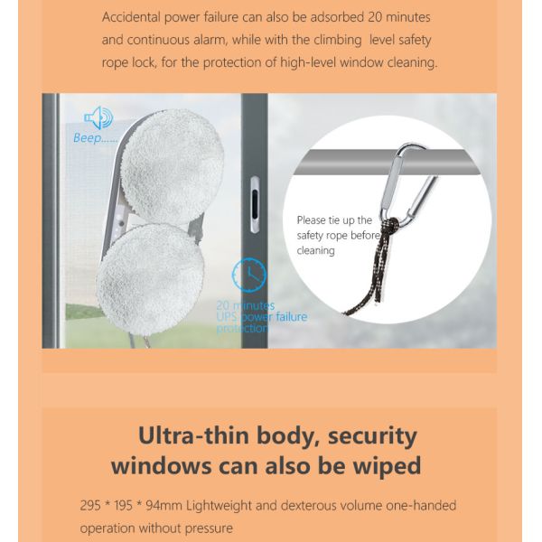 Intelligent Window Cleaner Robot 240v Ultra Thin Automatic Skylight Cleaner