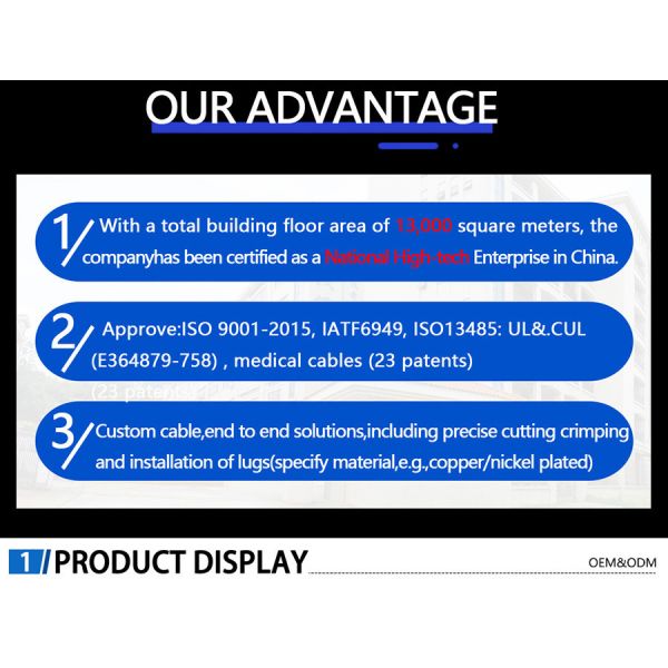 Electric Bicycle Battery Power Cable EBike Waterproof Connector Copper Conductor Nylon Insulation for Electronics