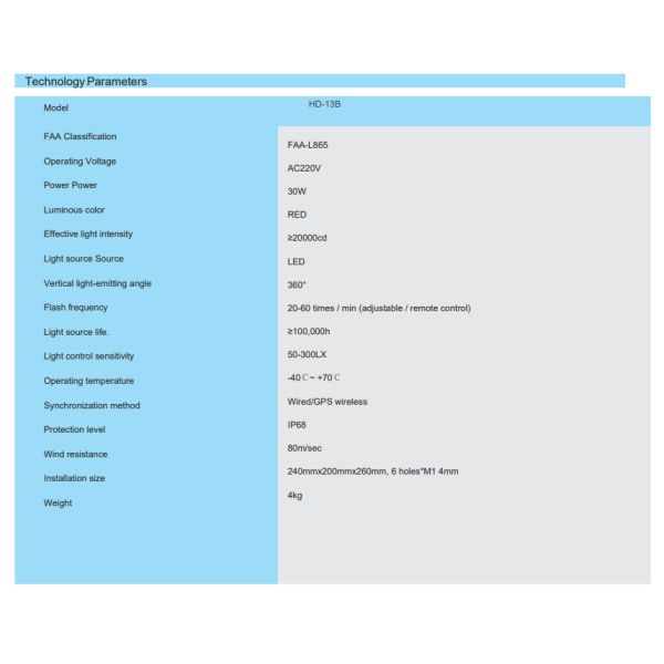 AC220V LED Aviation Obstacle Warning Light Anti Corrosion 10W
