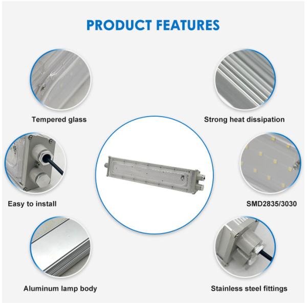 50W 100W Explosion Proof Linear Light with SMD2835 LED and IP65 Waterproof for Hazardous Locations
