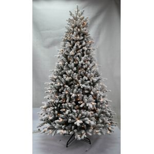 Quality 7.5FT PE Spruce Tree With White Downy Shawl for sale