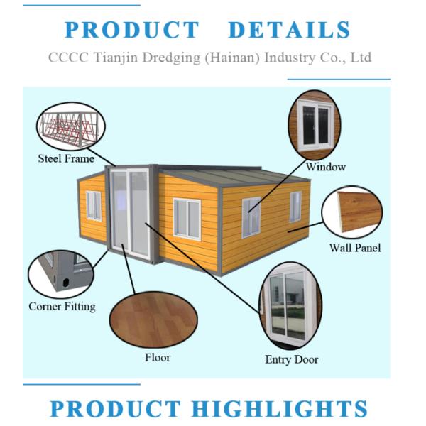 Portable Expanding Container Homes With 50mm/75mm Sandwich Panel