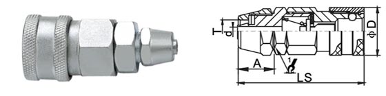 Manual Type Pneumatic Quick Disconnect Couplings , Chrome Three Air Quick Disconnect