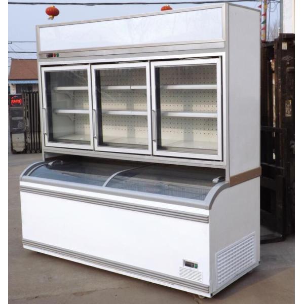 Double - Temperature Supermarket Display Refrigerator Vertical Combined Freezer