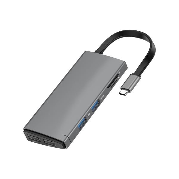 10 In 1 USB Type C To HDMI VGA Card Reader RJ45 USB A HUB PD Power Deliver Adapter