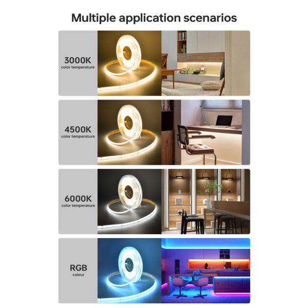 SL- COB-03208DB 8mm PCB Width 180 Degree Viewing Angle Blue LED Light Strip