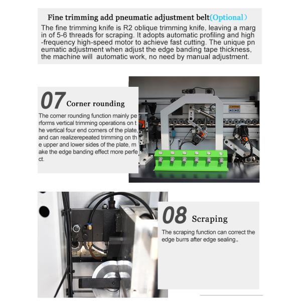 Woodworking Edge Bander with Corner Rounding 0.4-3mm Thickness 380V/220V or Customized