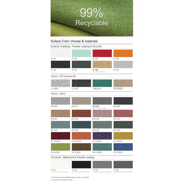 Office Acoustic Meeting Pod with 100-240V/50-60Hz & 12V-USB Power Supply Available in S, M, SL, L, XL Sizes for 2 Person Capacity