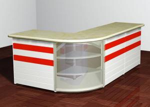 Quality L - Shaped Front Desk Retail Checkout Counter Middle Size For Shopping Mall for sale