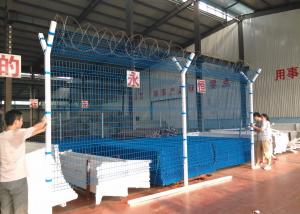 Quality Powder Coated Razor Barbed Wire Fencing 50*200mm Mesh Rectangle Post for sale