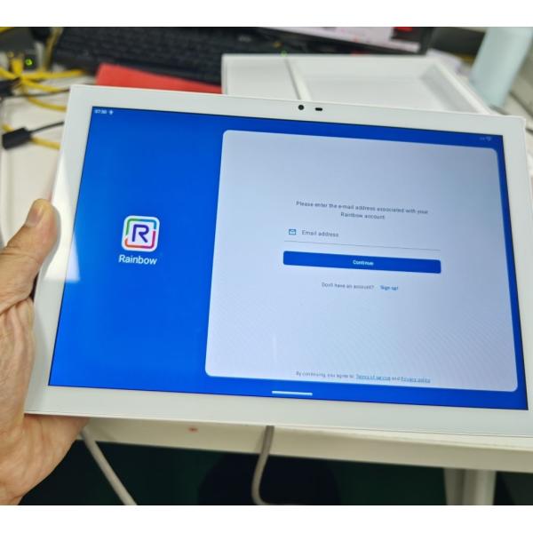 White Color 10 inch Android Wall Mount Touch Tablet RJ45 Power Over Ethernet with LED Light bar Temperature Sensor Multi ports