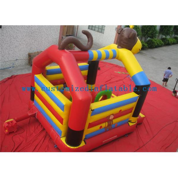 Monkey Theme Inflatable Jumping Bouncer Castle For Children Playing Colorfully