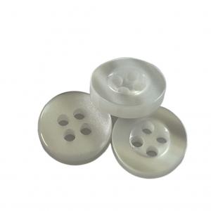 Quality White Color Plastic Shirt Buttons With Rim Pearl Effect In 18L Use On Shirt for sale