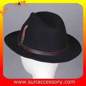 Quality 1088 Sun Accessory customized fashion mens fedora hats  wool felt hats for sale