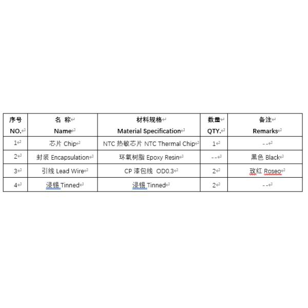 10K 3435K Red Enameled Wire NTC Thermistor For Beauty Equipment