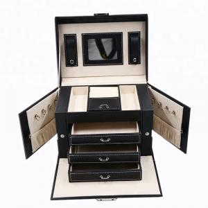 Quality Locked Portable Jewelry Display Cases , Portable Earring Organizer Box for sale