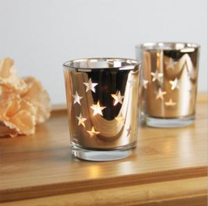 Quality Star candle holder mercury glass candle holder/jar/cup tealight candle holder for wedding gift for sale