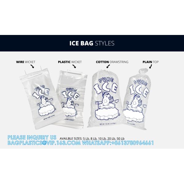 10 Lb Wicketed Ice Bags With Twist Ties For Ice Machine Strong Plastic 10 Lb Ice Bags With Metal Wicket 1000 Count