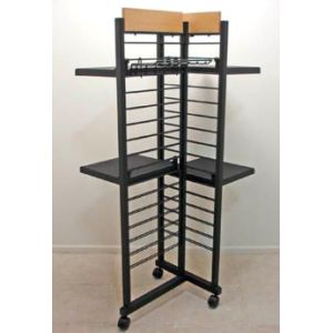 Quality Multi Purpose Metal Shop Display Stands , Rolling Display Rack With Layer Board for sale
