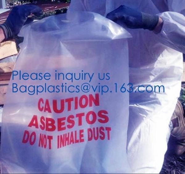 Buy Hazardous Waste Yellow Plastic Bag Asbestos Garbage Bag,large size thicker LDPE asbestos remove bags,asbestos garbage ba at wholesale prices