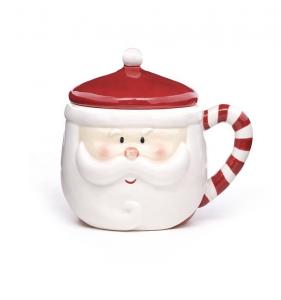 Quality Christmas 3d Mug Santa Shaped Ceramic Santa Coffee Christmas Gift Hand Painting Santa Claus Mug Porcelain Mugs for sale