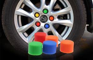 Quality Universal Auto Body Trim Parts , Colourful Silicone Rubber Wheel Nut Caps for sale