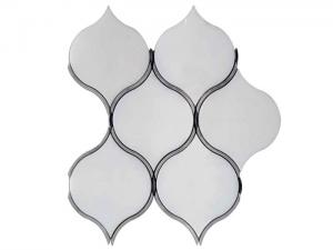 Quality Waterjet Marble Mosaic Shower Tile , Home Depot Mosaic Tile For Shower Walls for sale