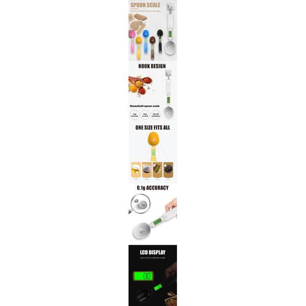 Electronic Spoon Weight Scale for Measuring Small Food Weights Rechargeable Batteries Powered Digital Spoon Scale