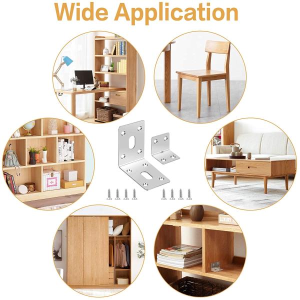 Customized Instruction Black Steel Corner Bracket for Furniture Hardware Included