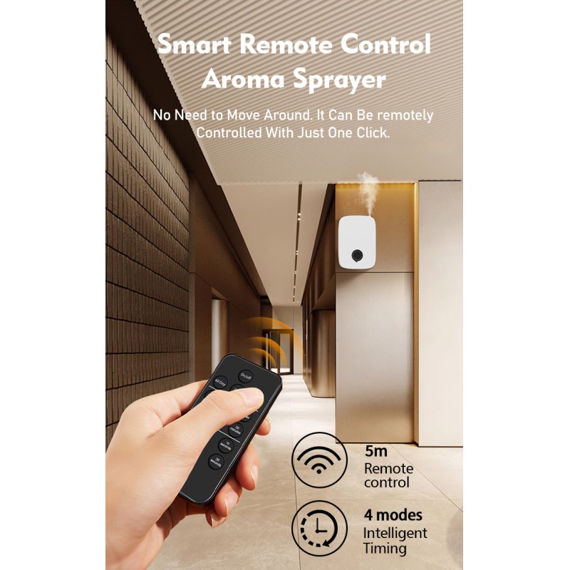 Matte Black Electric Aroma Diffusers 500ML Remote Control For Hotels And Homes