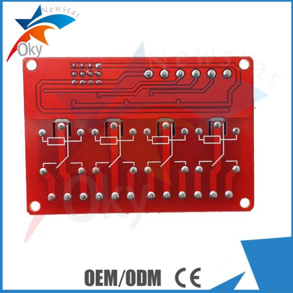 Lightweight Four Channel Relay Module For Arduino , Red Board