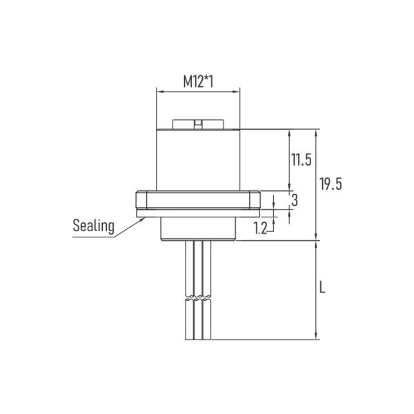 Automation M12 4 Pin Male Connector Flange Type PG9 Male Panel Mount Connector