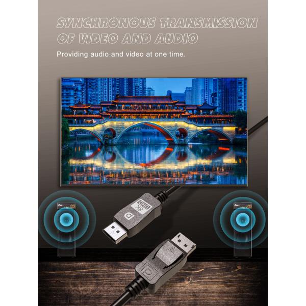 Gaming Monitor Displayport 1.2 Cord , OCC 2M High Speed Displayport Cable