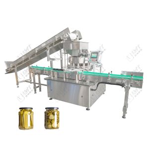 Quality LWT Cucumber Slice Can specialized Precision Filling Machine with High Efficiency Glass Jar Steam Sealing for sale