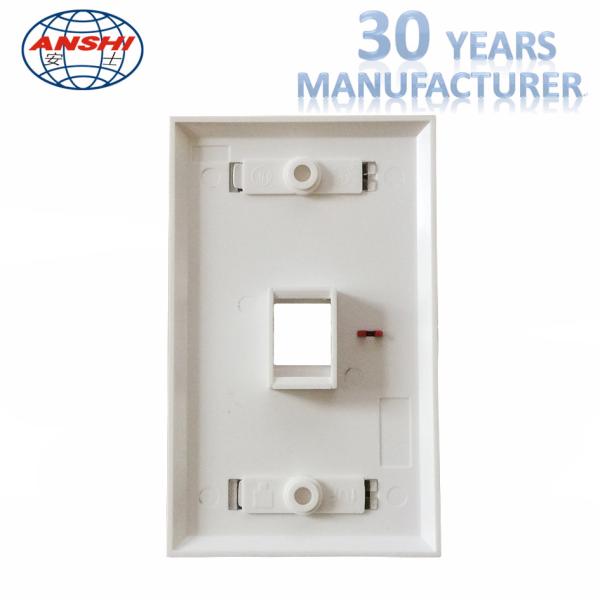 Arc Surface 1 Port Faceplate RJ45 Keystone Jack Flush Mount Plate White / Ivory Color